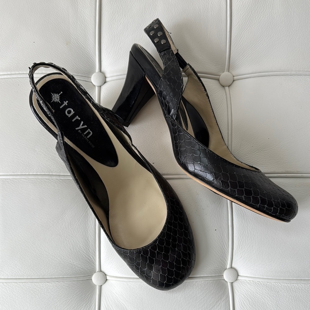 Taryn Rose Black Slingback Heels size 8.5